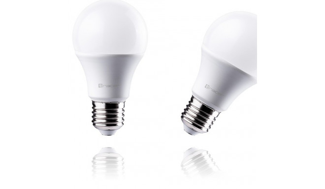 E27 LED bulb 9W=60W warm light 3000K, 2 pcs