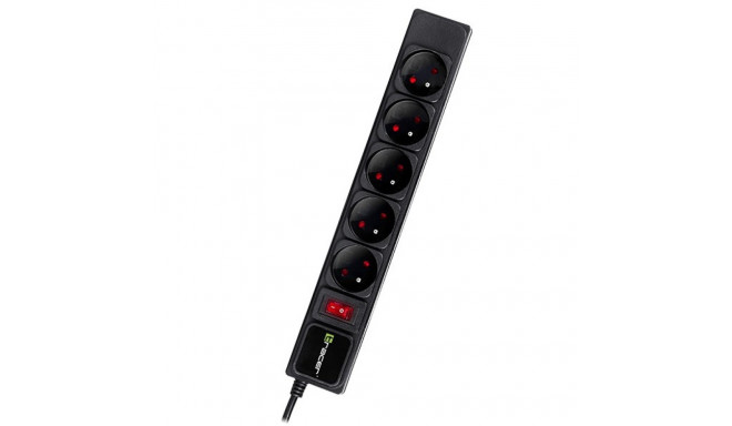Power strip PowerGear 3,0m Black 5 sockets