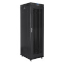 Installation cabinet rack 19 42U 600x800 black, perforated lcd door (flat pack)