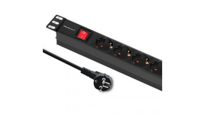 Qoltec power strip for Rack 1U 16A PDU 6x Schuko 2m