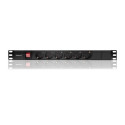 Power strip for RACK 1U 16A, PDU, 6xSCHUKO, 2m