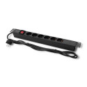 Qoltec power strip for Rack 1U 16A PDU 6x Schuko 2m