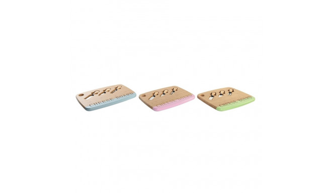 Cheeseboard DKD Home Decor Bamboo Stainless steel 33,5 x 24 x 2 cm (3 Units)