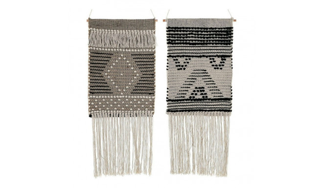 Rippkaunistus DKD Home Decor Beež Hall Tumehall Narmad Boho 45 x 1 x 61 cm (2 Ühikut)