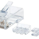 Intellinet RJ45 Modular Plugs, Cat6A, UTP, 3-prong, for solid wire, 15 µ gold plated contacts, 80 pa