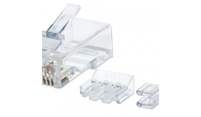 Intellinet RJ45 Modular Plugs, Cat6A, UTP, 3-prong, for solid wire, 15 µ gold plated contacts, 80 pa