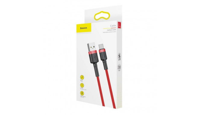 Baseus Type-C Cafule cable 2A, 3m Red/Red (CATKLF-U09)