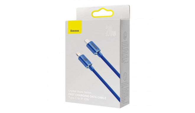 Baseus Type-C - Lightning cable, Crystal Shine Series Fast Charging Data Cable 20W 1.2m Blue (CAJY00