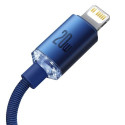 Baseus Type-C - Lightning cable, Crystal Shine Series Fast Charging Data Cable 20W 1.2m Blue (CAJY00