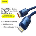 Baseus Type-C - Lightning cable, Crystal Shine Series Fast Charging Data Cable 20W 1.2m Blue (CAJY00