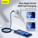 Baseus Type-C - Lightning cable, Crystal Shine Series Fast Charging Data Cable 20W 1.2m Blue (CAJY00