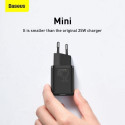 Baseus Travel Charger Super Si 1C Quick Charger 25W EU Black (CCSP020101)