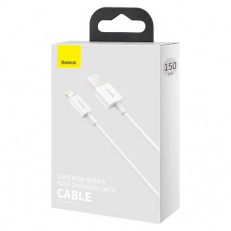 Baseus kaabel USB - Lightning Superior Series 1,5m, valge (CALYS-B02)