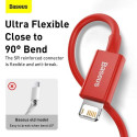 Baseus Lightning Superior Series cable, Fast Charging, Data 2.4A, 1m Red (CALYS-A09)