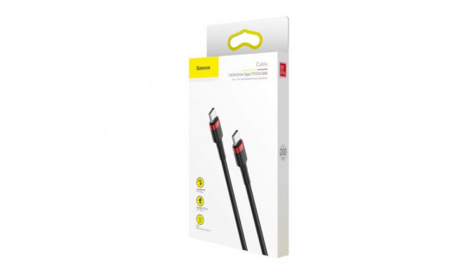 Baseus Type-C - Type-C cable Cafule PD2.0 60W Flash charging (20V 3A) 1m Black/Gray (CATKLF-H91)