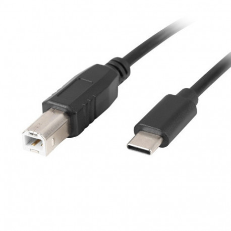USB-C(M)->USB-B(M) 2.0 CABLE 3M BLACK LANBERG