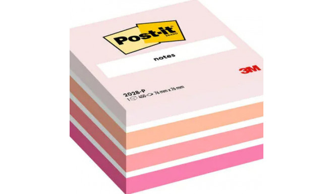 Märkmepaber iseliimuv POST-IT, 76x76mm, märkmekuup 450 lehte, roosad toonid