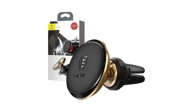 Baseus Magnetic Air Vent Car Mount Holder with cable clip Gold