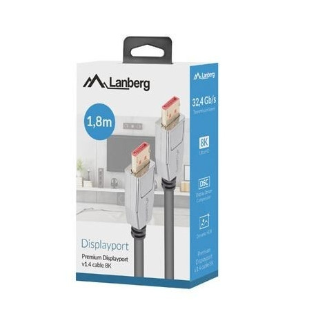 DisplayPort 1.4 Cable M/M 8K 1.8m - Black