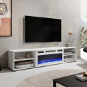 RTV cabinet POLO 180x33x39 white + fireplace white