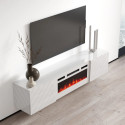 RTV LUXE cabinet 182.6x34.5x37.5 white/gloss white + white mantelpiece