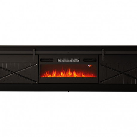 RTV GRANERO + fireplace cabinet 200x56.7x35 black/black gloss