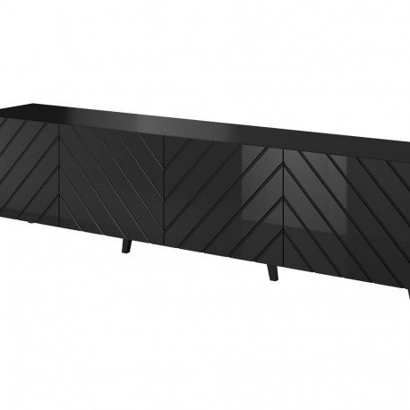 RTV cabinet ABETO 200x42x52 black glossy