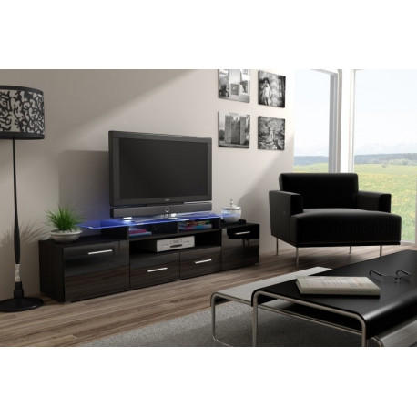 Cama TV stand EVORA 200 wenge/black gloss