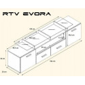Cama TV stand EVORA 200 plum tree/black gloss