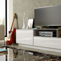 Cama TV cabinet SIGMA 3 180 white/white gloss + sonoma oak Cama TV cabinet SIGMA 3 180 white/white gloss + sonoma oak