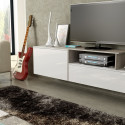 Cama TV cabinet SIGMA 3 180 white/white gloss + sonoma oak Cama TV cabinet SIGMA 3 180 white/white gloss + sonoma oak
