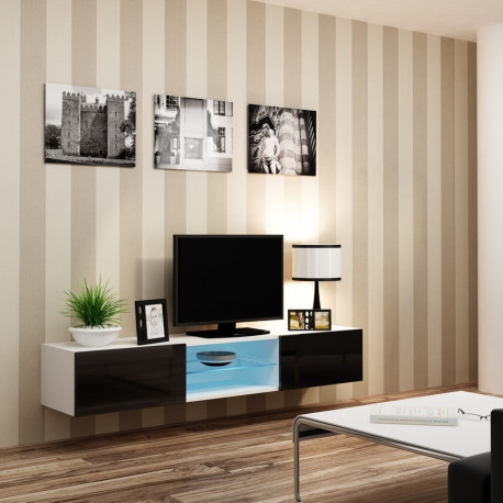 Cama TV alus VIGO GLASS 30/180/40 valge/must läikiv