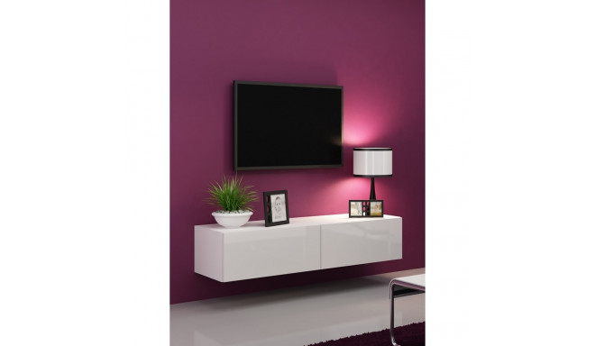 Cama TV alus VIGO 140 30/140/40 valge/valge läikiv
