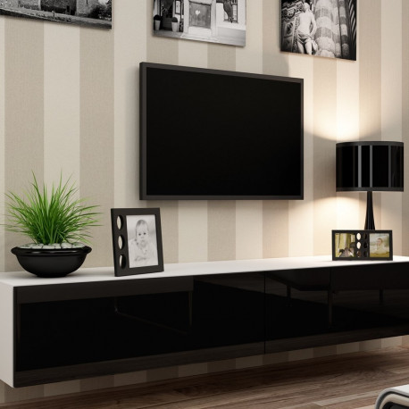 Cama TV Stand VIGO '180' 30/180/40 white/black gloss