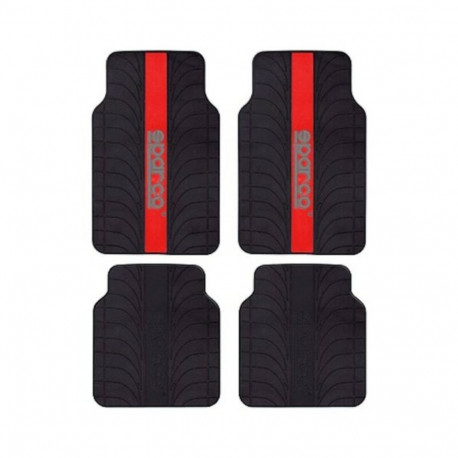 Car Floor Mat Set Sparco SPC1913RS Universal Black/Red (4 pcs)