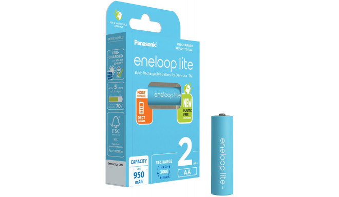 Panasonic eneloop rechargeable battery Lite AA 950 2BP