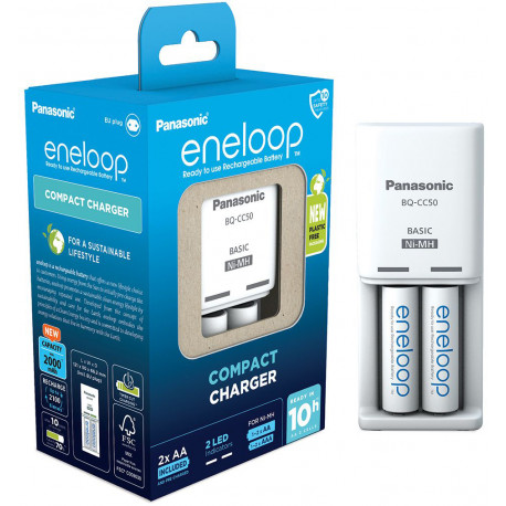 Panasonic eneloop laadija BQ-CC50 + 2x2000mAh