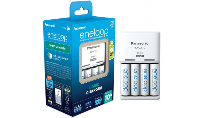 Panasonic eneloop laadija BQ-CC51 + 4x2000mAh