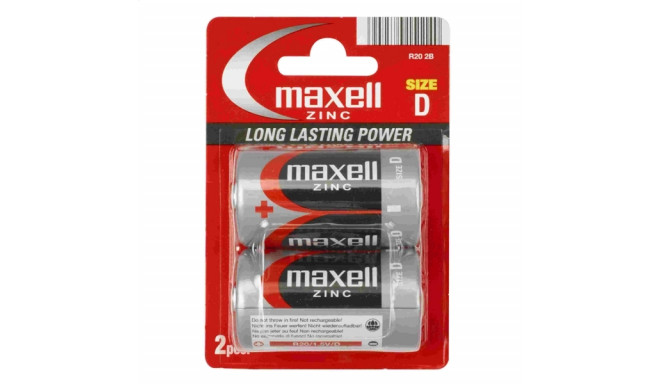 MAXELL BATTERY MANGANESE/ZINC R20 BLISTER*2 774401.04.EU
