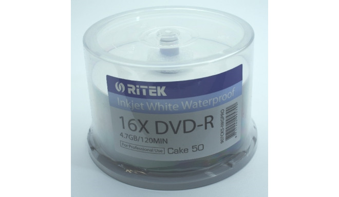 TRAXDATA DVD-R 4,7GB 16X WHITE GLOSSY WATERPROOF PRINT CAKE 50 907CK50IWGPRO