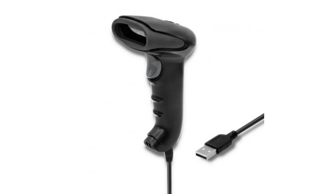 Qoltec 50866 laser vöötkoodilugeja 1D | CCD | USB | must