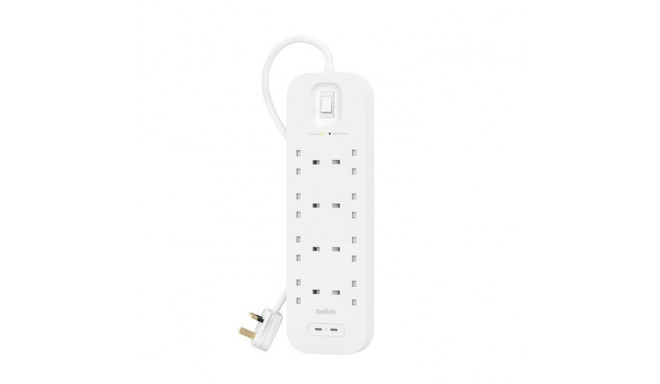 Belkin Connect Valge 8 pistikupesa 2 m