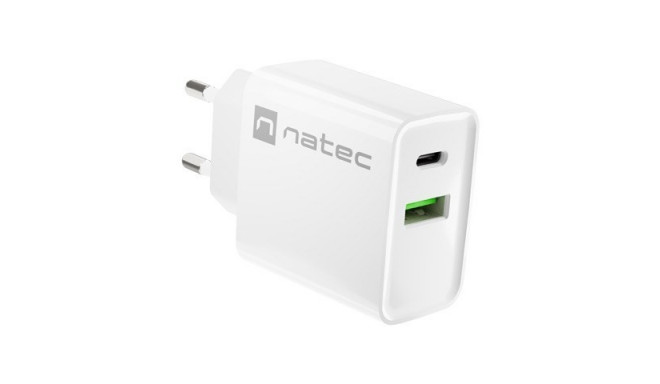 NATEC NETWORK CHARGER RIBERA USB-A+USB-C 20W PD