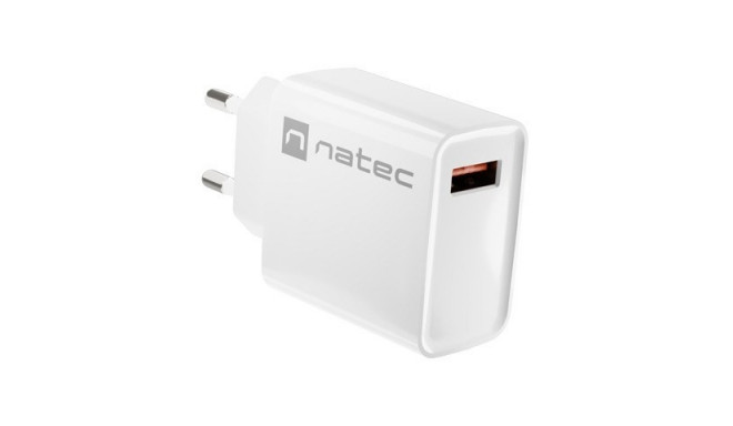 NATEC NETWORK CHARGER RIBERA USB-A 18W valge
