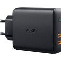 AUKEY PA-D5 GaN mobile device charger Black 2xUSB C Power Delivery 3.0 63W 6A Dynamic Detect