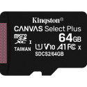 Kingston Technology 64GB micSDXC Canvas Select Plus 100R A1 C10 Single Pack w/o ADP