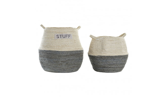 Basket set DKD Home Decor Natural Fibre (40 x 40 x 38 cm)