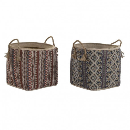Korv DKD Home Decor 40 x 40 x 48 cm Džuut Merihein Boho (2 Ühikut)