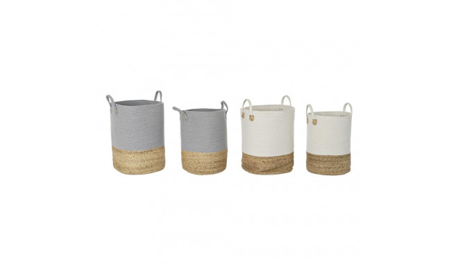 Basket set DKD Home Decor 40 x 40 x 52 cm Natural Fibre Boho (2 Units)