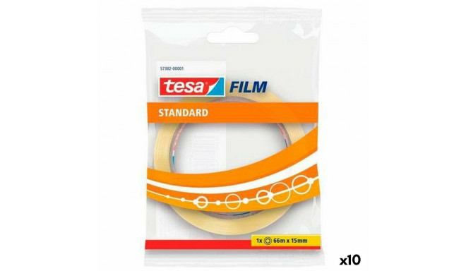 Adhesive Tape TESA Standard 66 m 15 mm Transparent (10 Units)